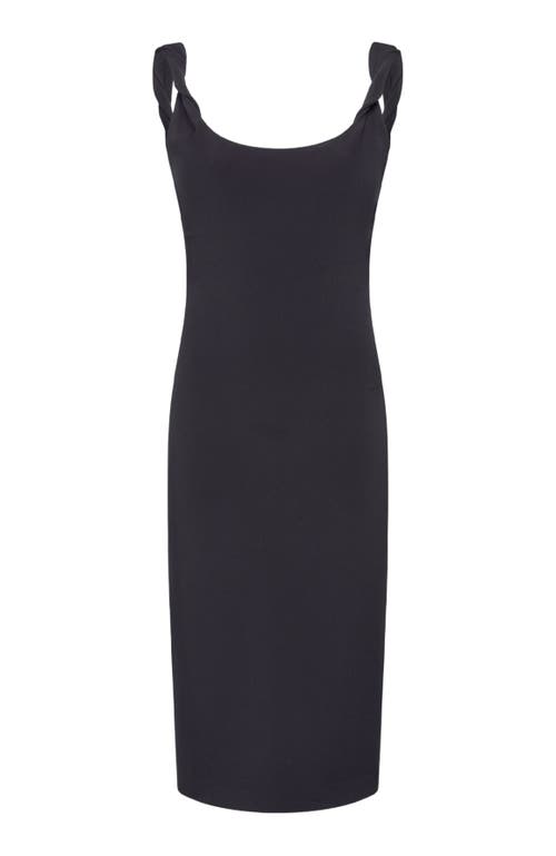 Another Tomorrow Twist Bias Dress In Black