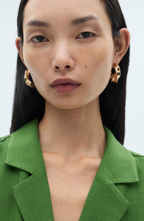 Mango Bow Midi Shirtdress In Green