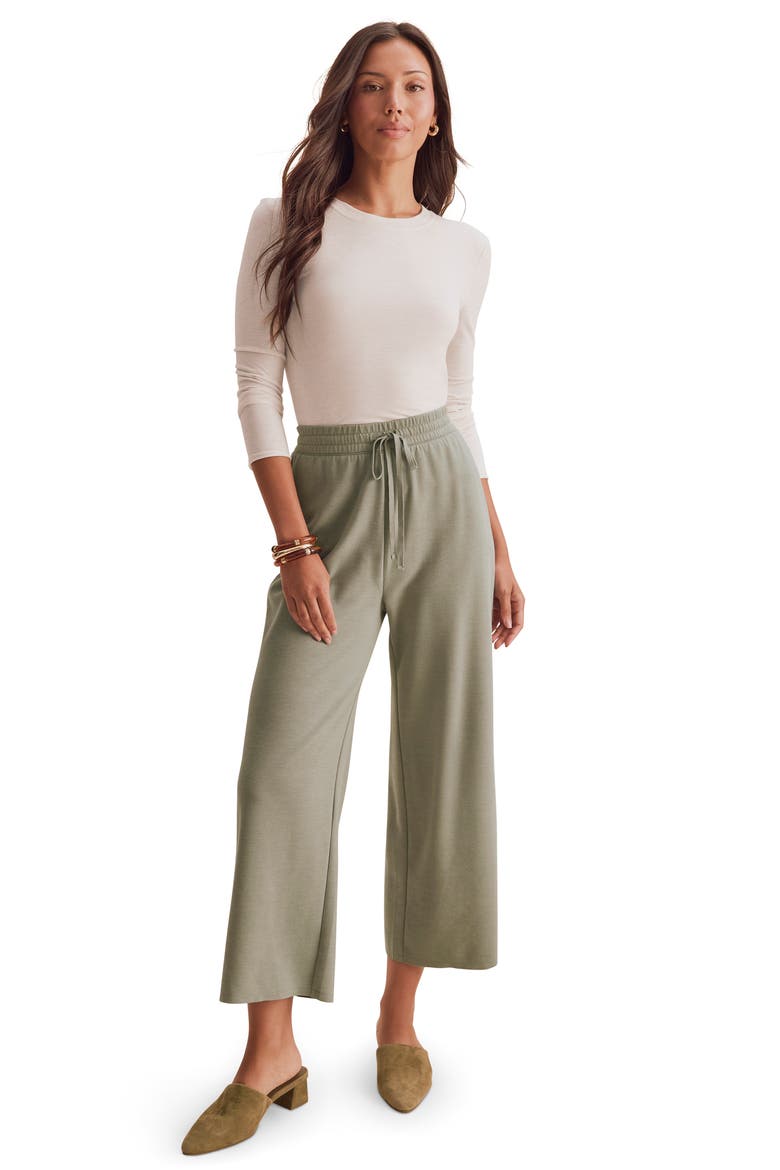 Winslow Crop Wide Leg Sweatpants, Alternate, color, EUCALYPTUS