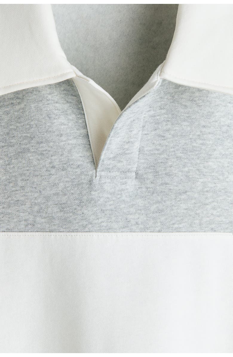 H&M Loose Fit Rugby Sweatshirt, Alternate, color, Light Gray Melange/Color Block