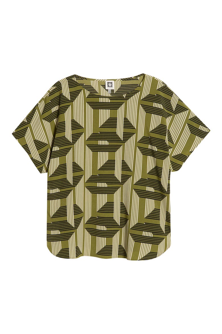 Printed Bateau Neck Top, Alternate, color, BAY LEAF MULTI