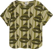 Anne Klein Printed Bateau Neck Top