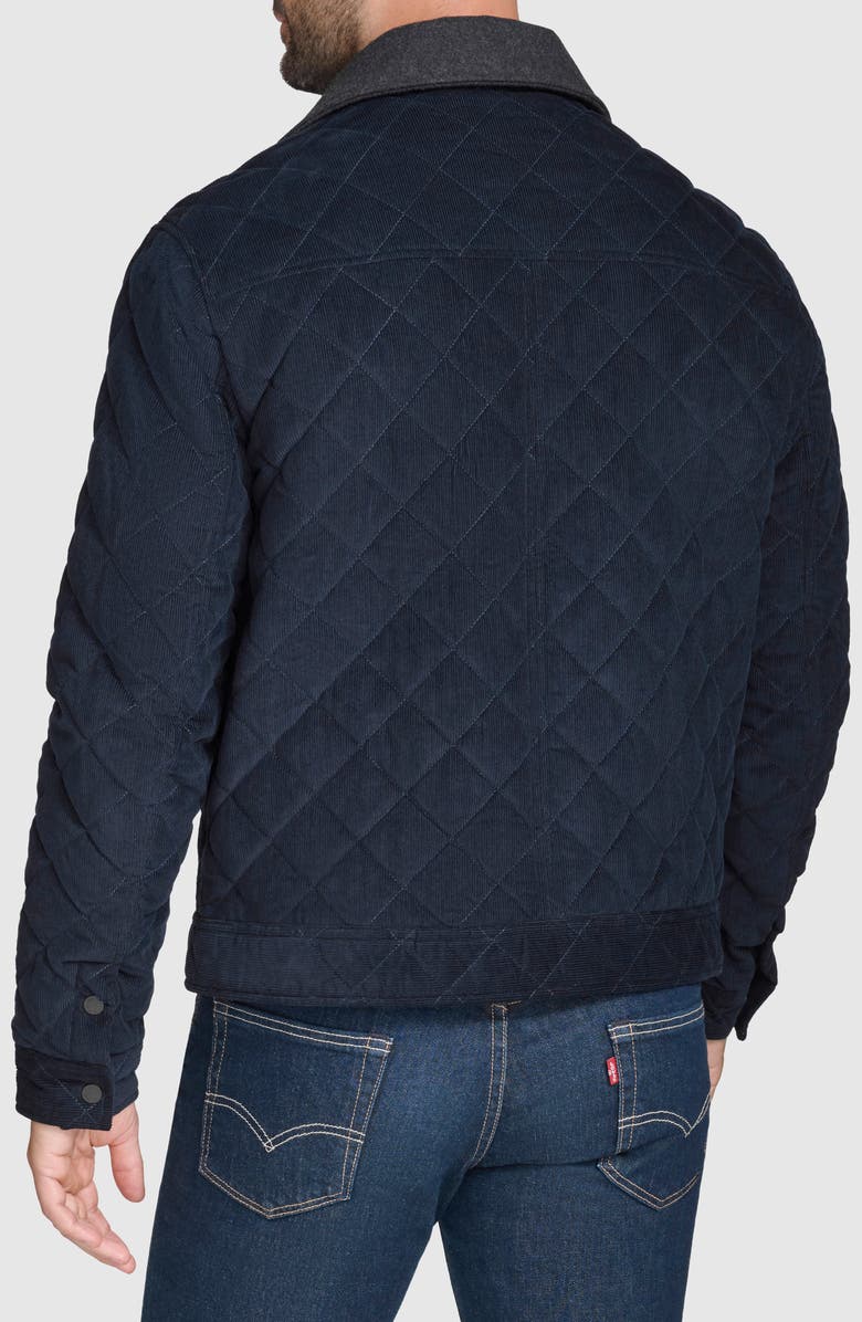 Cole Haan Quilted Shirt Jacket, Alternate, color, Navy