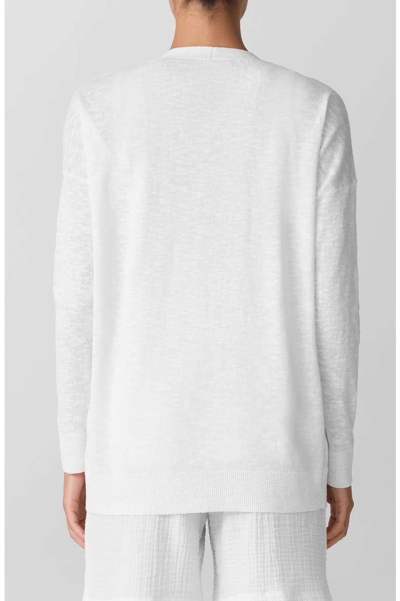 Oversize Organic Linen & Organic Cotton Cardigan, Alternate, color, WHITE