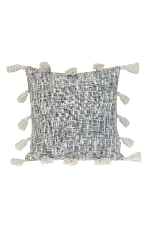Tassel Trim Square Accent Pillow