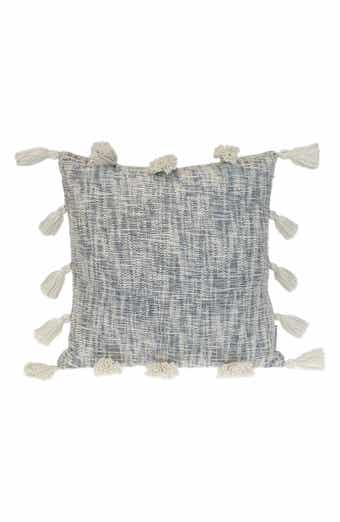 Tassel Trim Square Accent Pillow