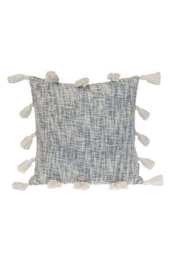 Parkland Collection Tassel Trim Square Accent Pillow In Grey