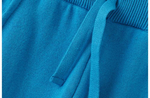 Vild House Of Little Organic Knit Wide Leg Trousers In Archipelago Blue