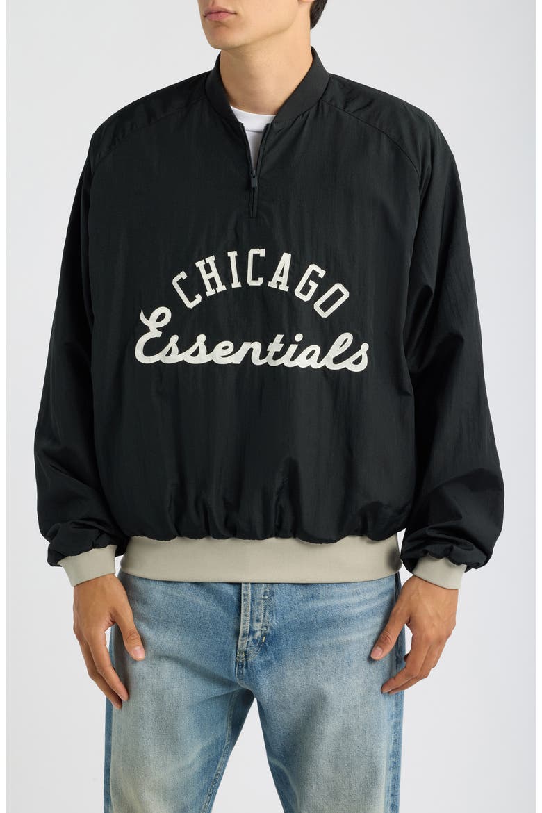 x MLB Chicago White Sox Nylon Half Zip Pullover, Main, color, BLACK