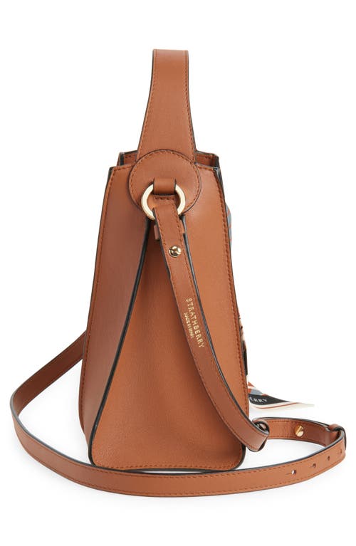 Strathberry Arkshell Top Handle Leather Bag In Brown