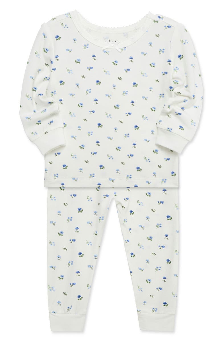 Little Me Floral Toile 2-Pack Stretch Viscose Pajama Set, Alternate, color, Blue