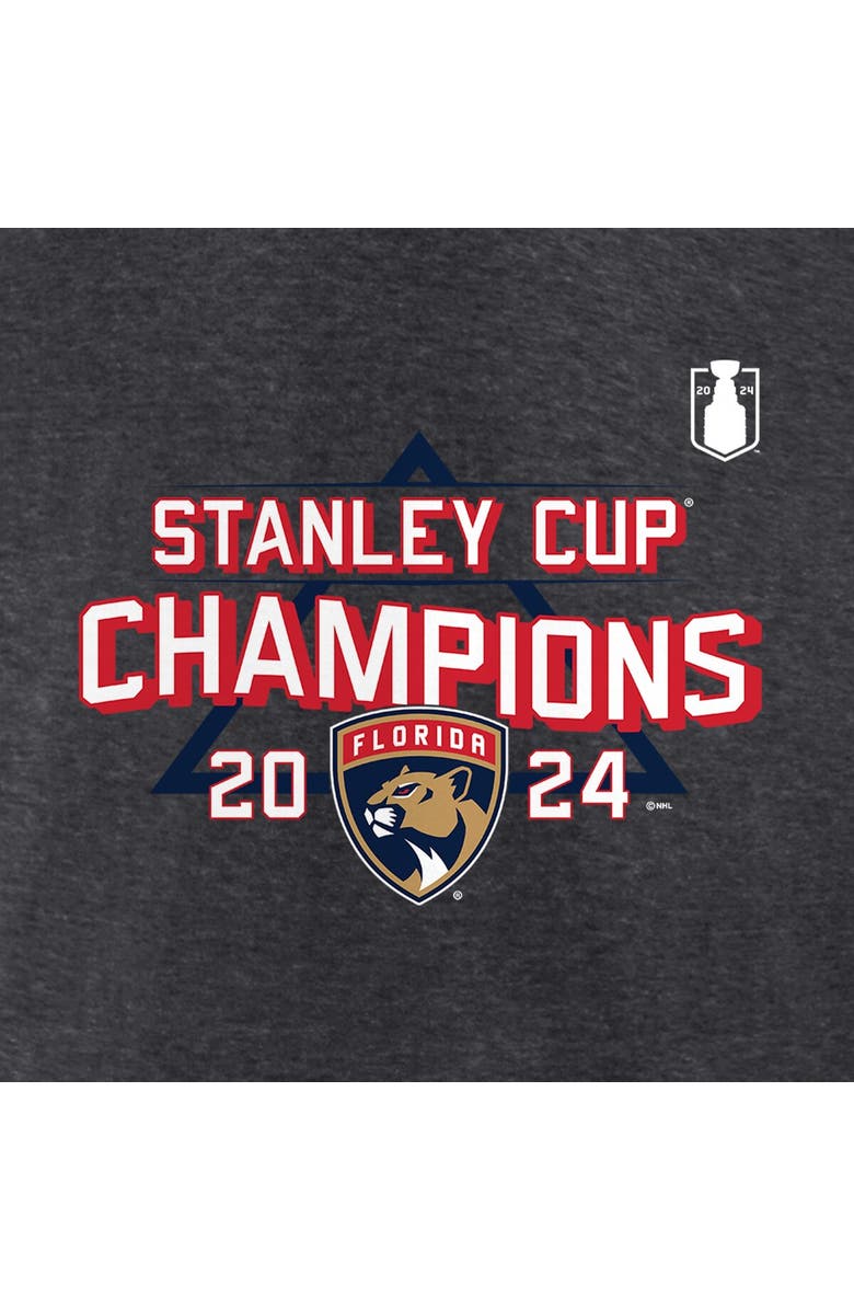 FANATICS Men's Fanatics Heather Charcoal Florida Panthers 2024 Stanley Cup Champions Schedule T-Shirt, Alternate, color,