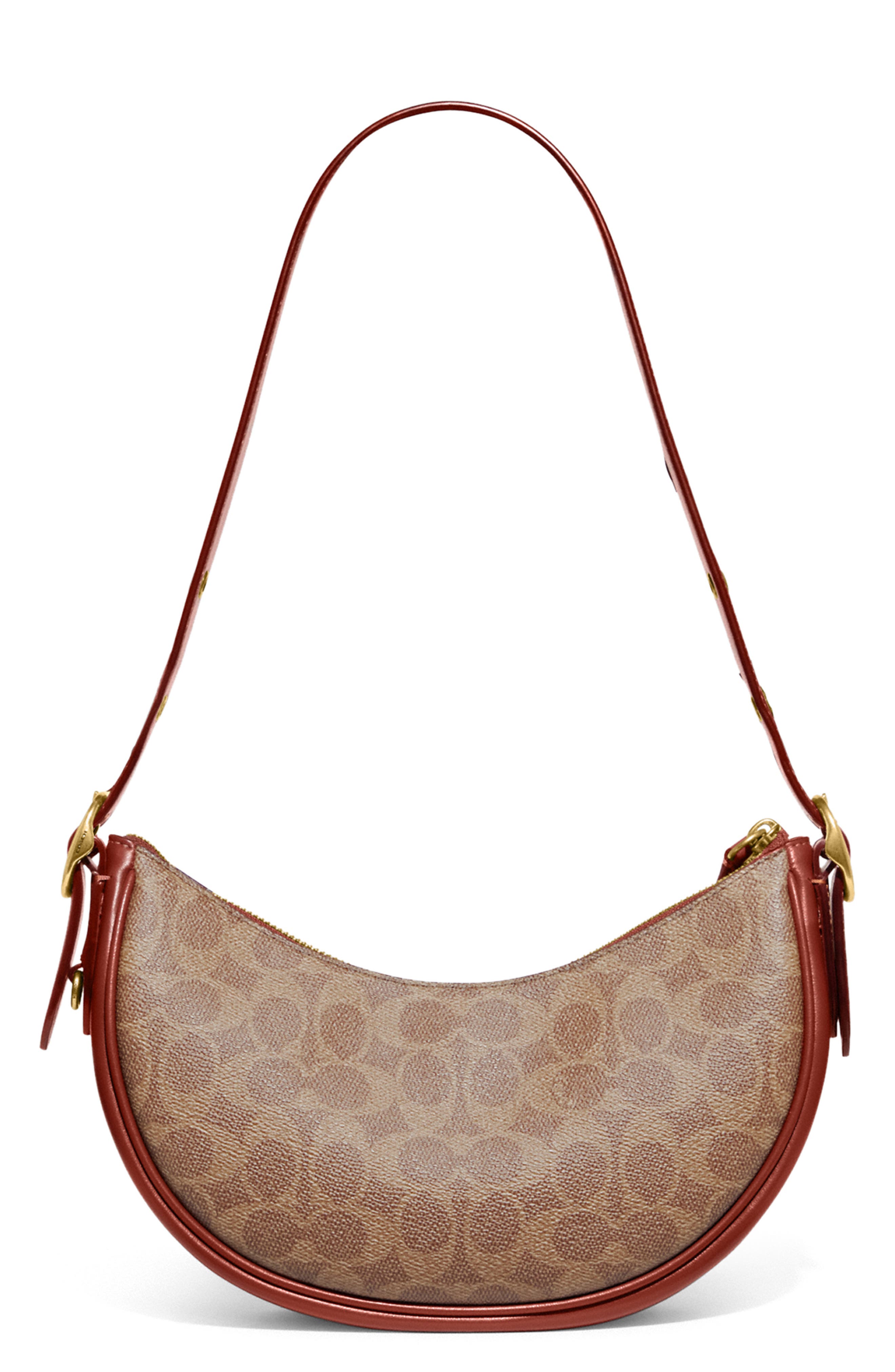 COACH Luna Signature Coated Canvas Shoulder Bag, Main, color, 