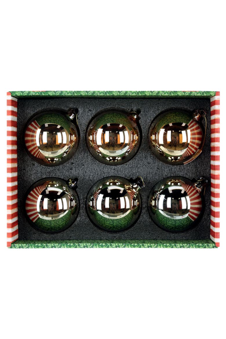 Gleaming Holiday Ornament, Box of 6, Alternate, color, Apricot