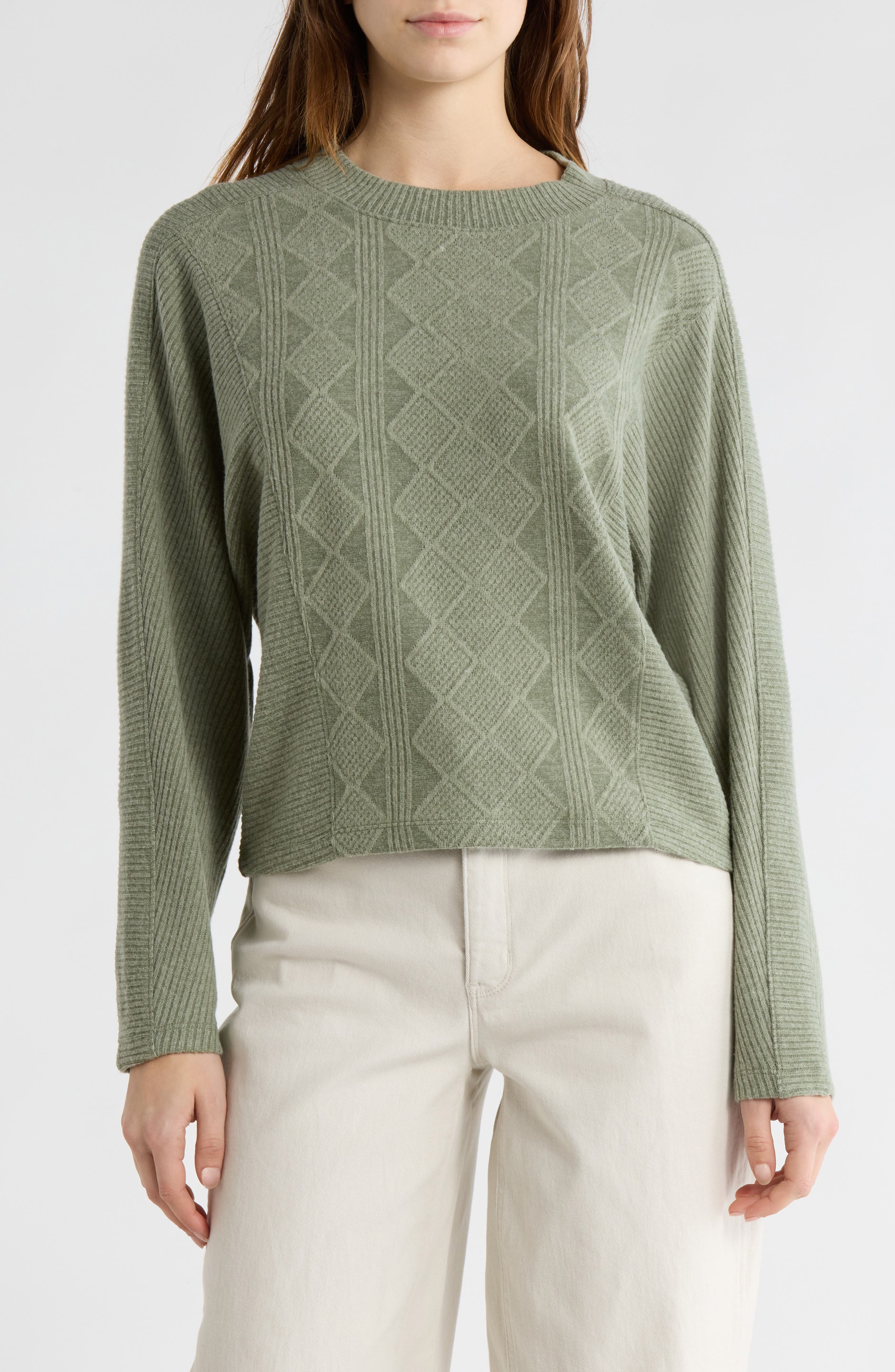 Textured Knit Dolman Sleeve Top - image 3
