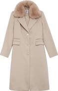 GUESS New Laurence Coat with Detachable Faux Fur Collar