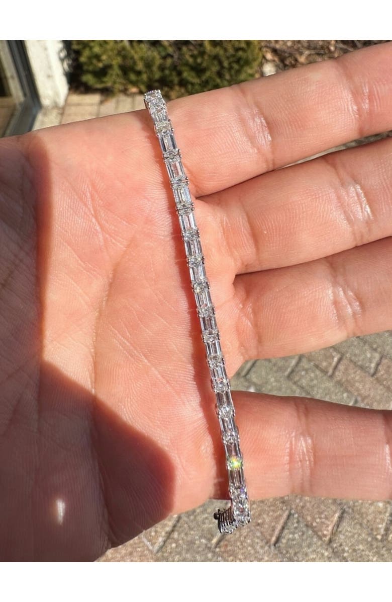Bliss Diamond 11Ct Emerald Cut Diamond Tennis Bracelet 14k Gold 7" Lab Grown, Alternate, color, 