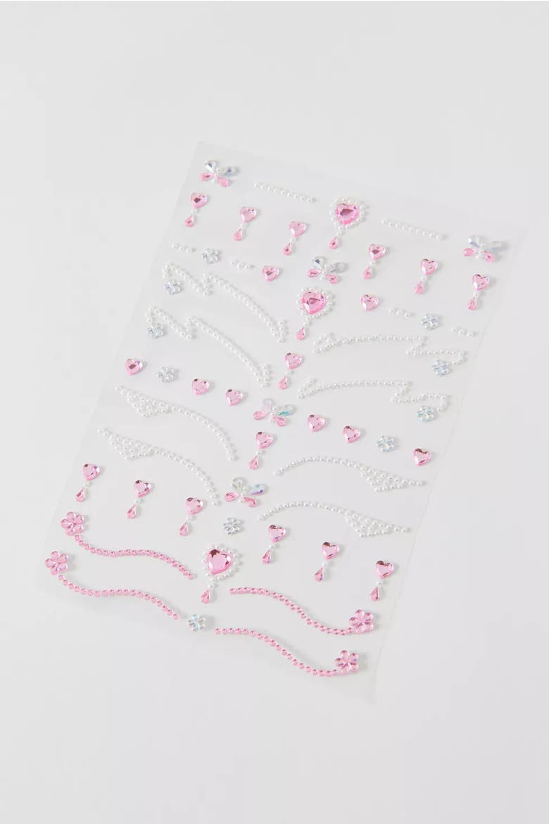 Cosmic Hearts Face Adornments, Alternate, color, Pink
