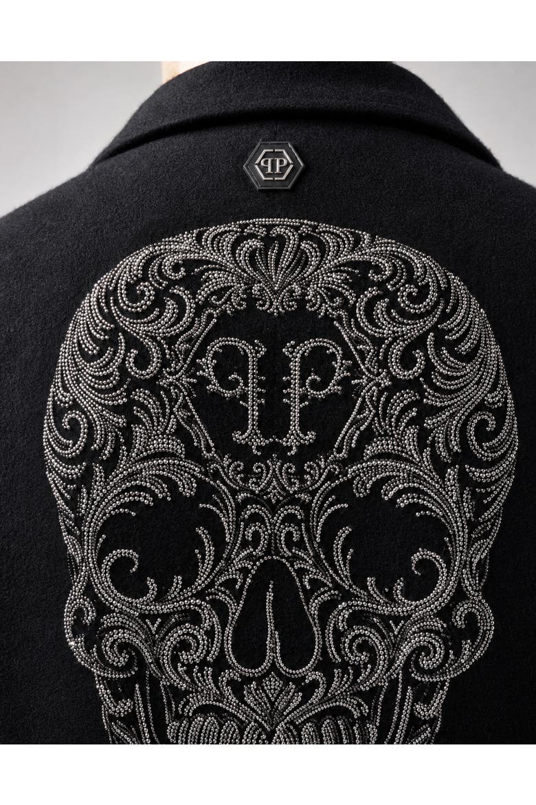 Coat Long Skull Men, Alternate, color, black