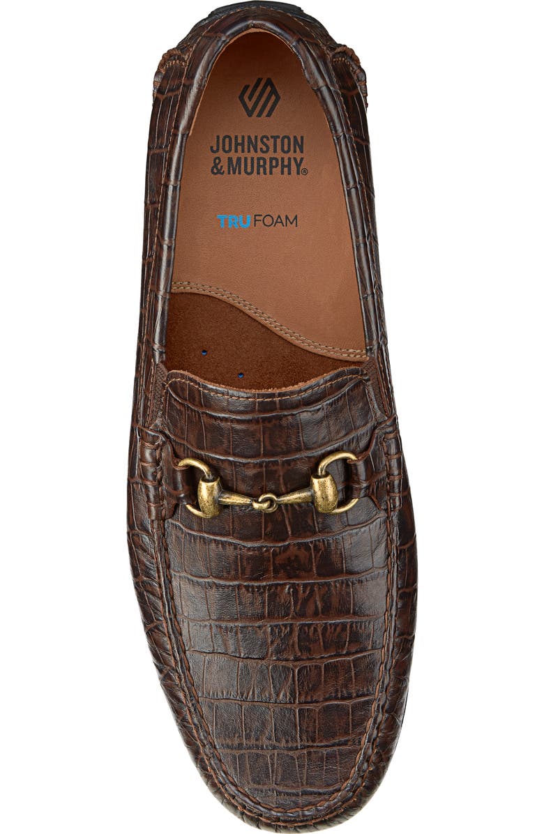 Johnston & Murphy Cort 2.0 Bit Loafer, Alternate, color, Dark Brown Croc Embossed