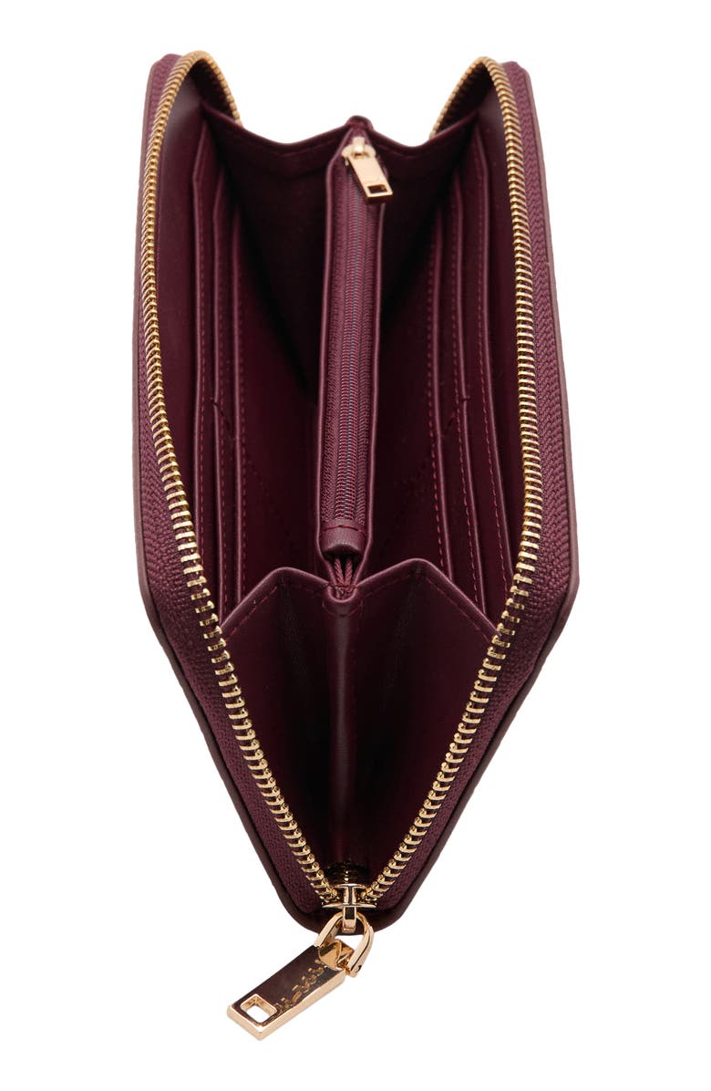 MANGO Large Croc Embossed Faux Leather Wallet, Alternate, color,