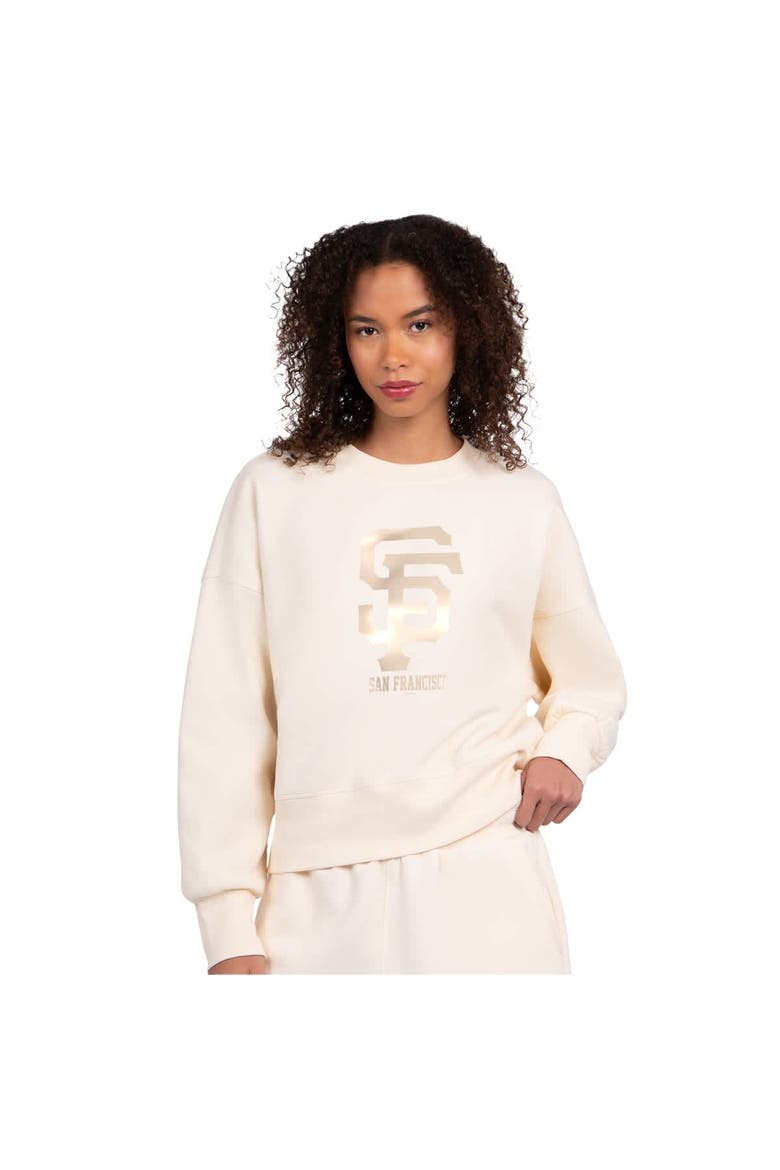 Women's Starter Cream San Francisco Giants Pastels Boxy Fleece Sweatshirt, Main, color, Cream