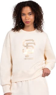 STARTER Women's Starter Cream San Francisco Giants Pastels Boxy Fleece Sweatshirt