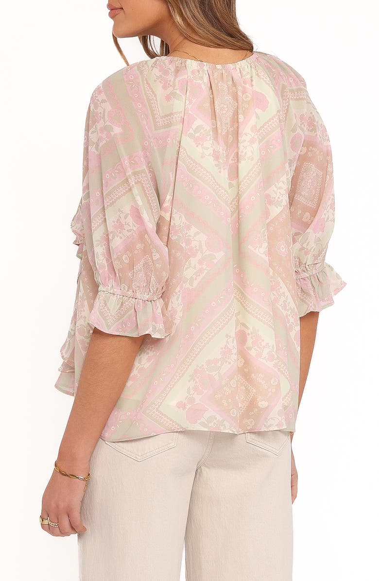 Petal & Pup Arletta Ruffle Cotton Top, Alternate, color, Sage Paisley