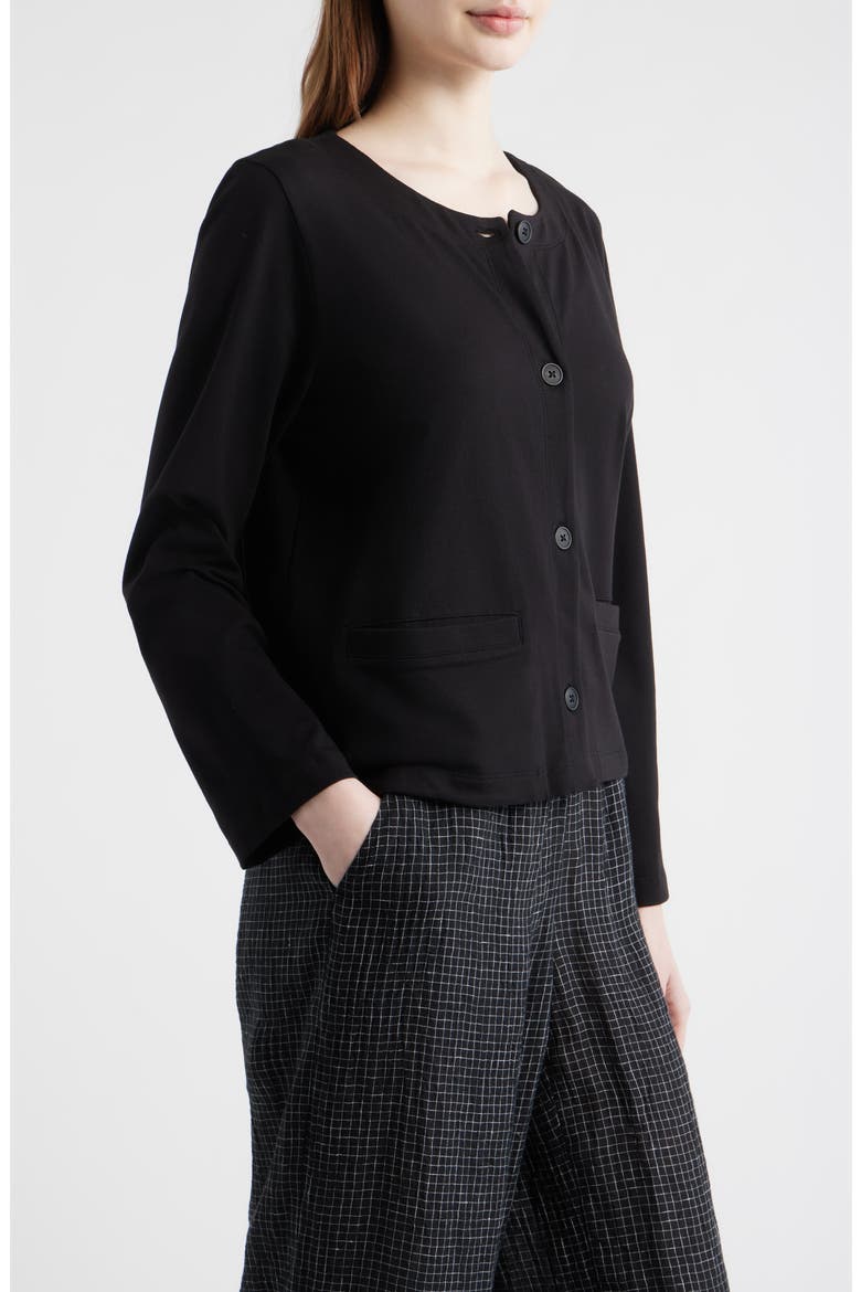 Stretch Organic Cotton Jacket, Alternate, color, BLACK