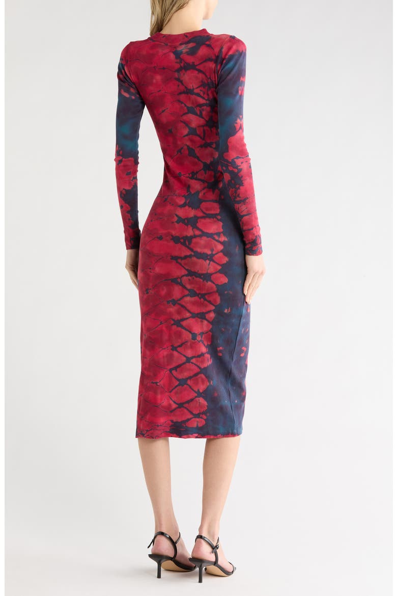 Dax Long Sleeve Midi Dress, Alternate, color, DEEP TEAL/ BOA WASH