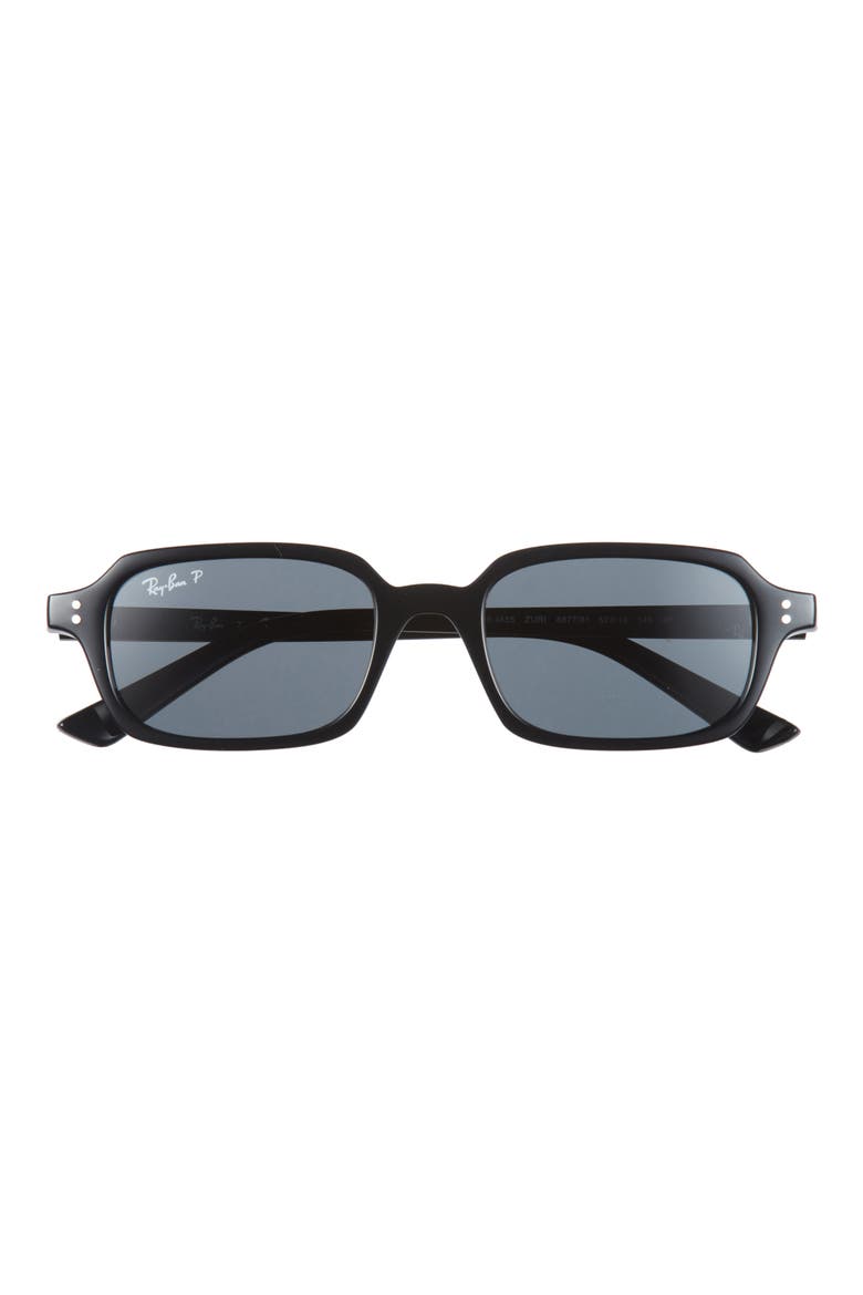 52mm Polarized Pillow Sunglasses, Main, color, BLACK