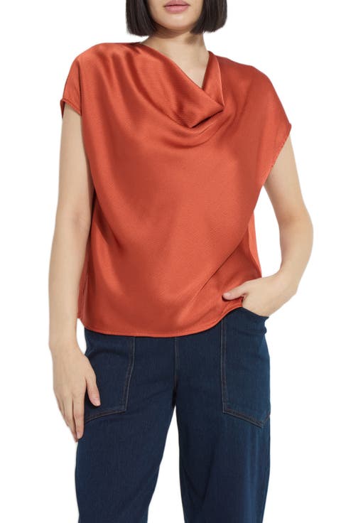 Yasmin Drape Neck Satin Blouse