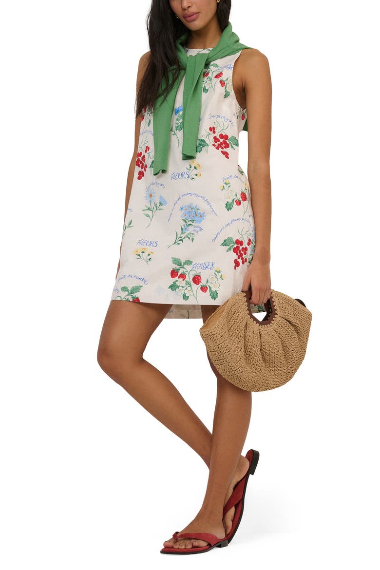 Palermo Floral Shift Minidress, Main, color, WHITE