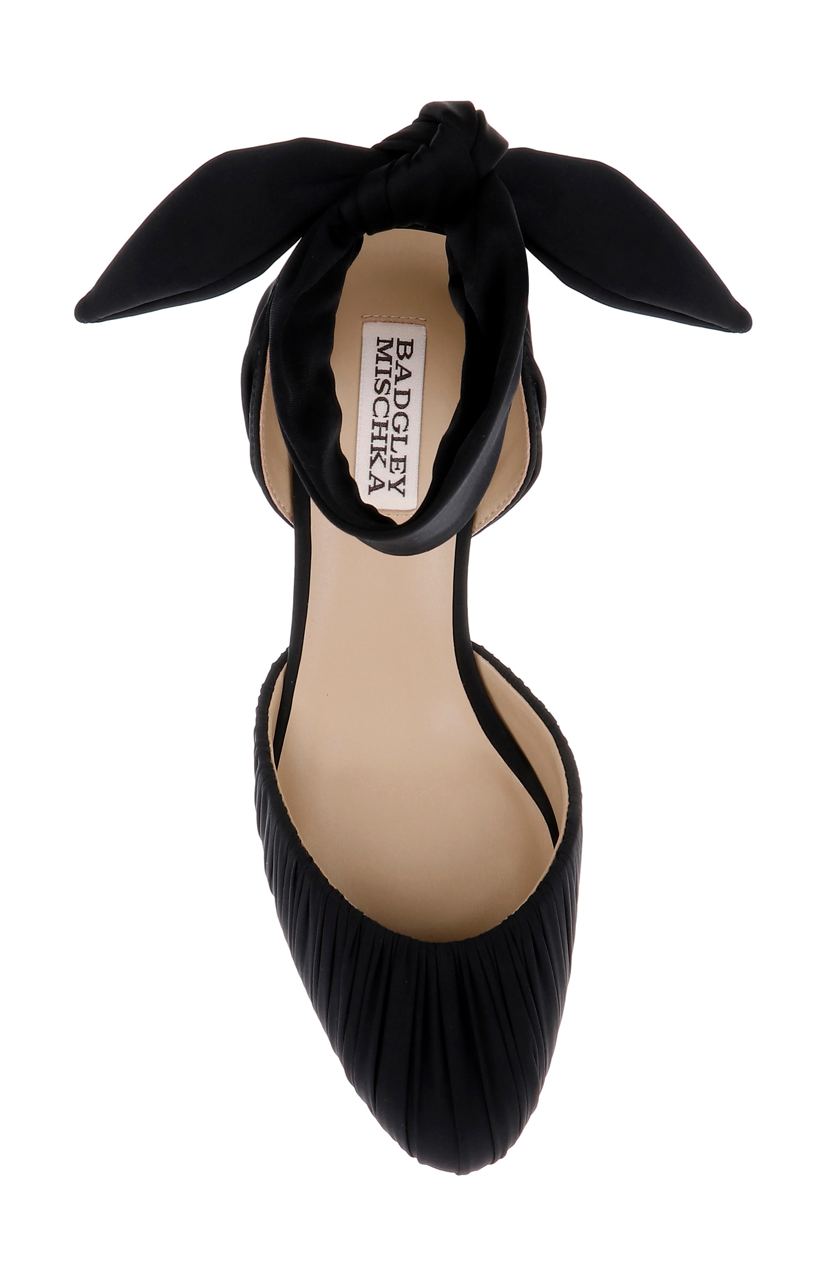 BADGLEY MISCHKA Ofelia Ankle Tie Pump, Alternate, color, Black Fabric