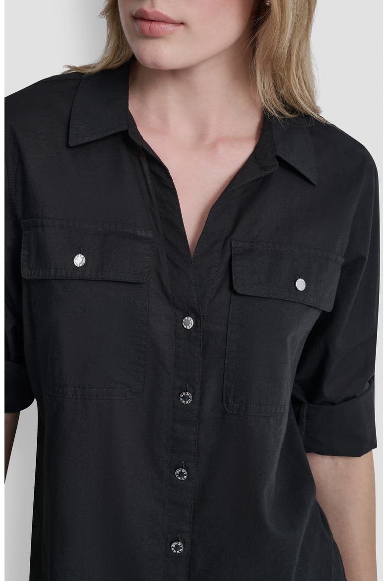 Short Sleeve Roll Tab Shirt, Alternate, color, BLACK