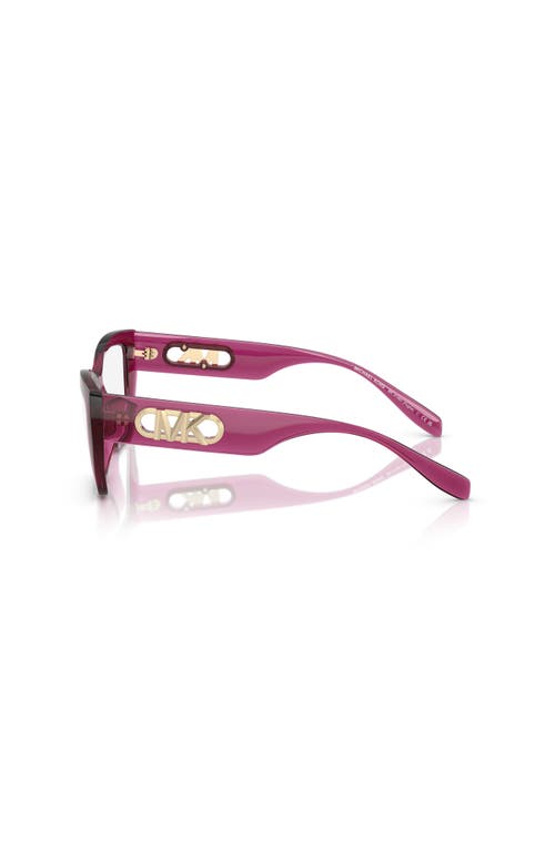 Michael Kors 52mm Rectangle Optical Glasses In Red