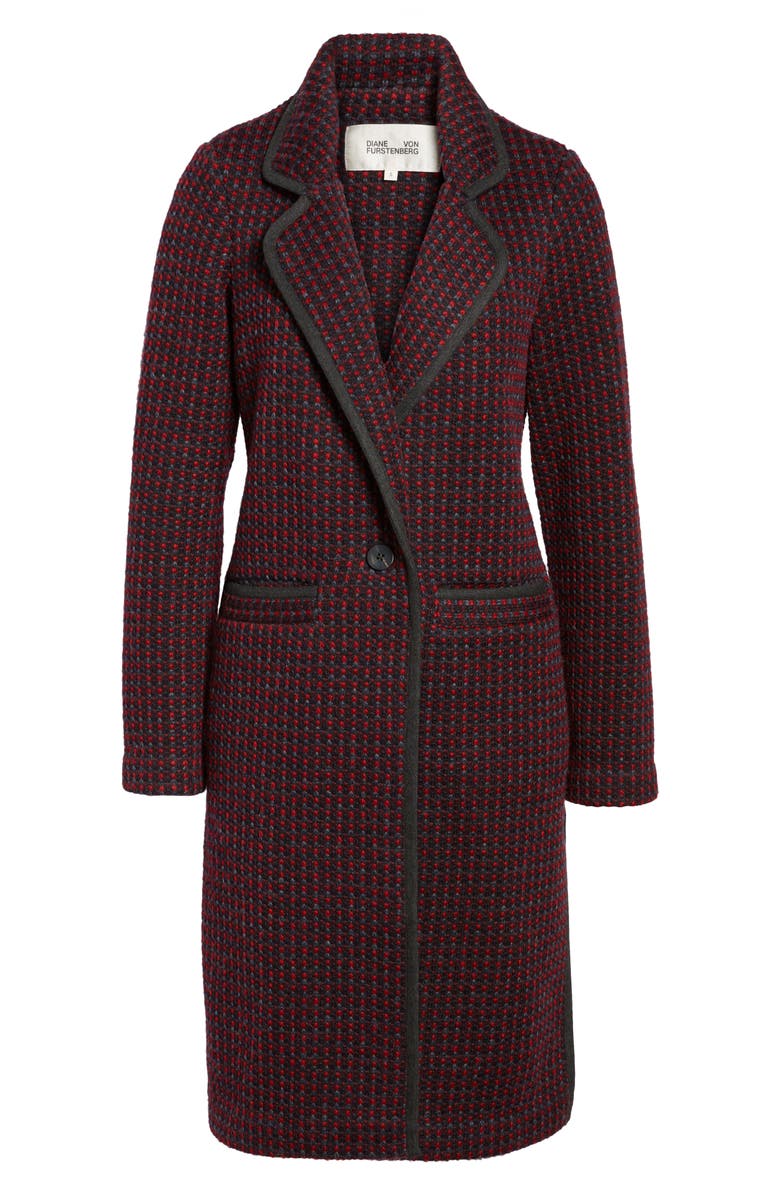 Diane von Furstenberg Tweed Coat, Alternate, color,