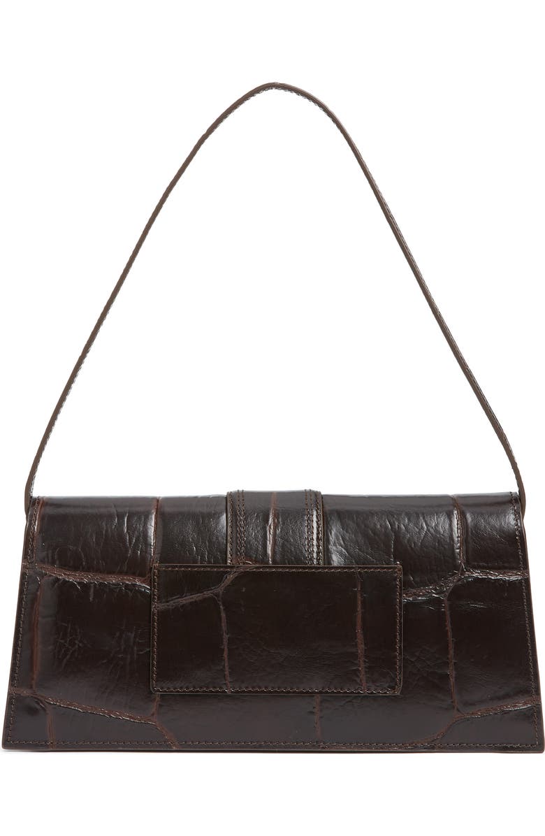 Jacquemus Le Bambino Croc Embossed Leather Shoulder Bag, Alternate, color, Dark Brown 880