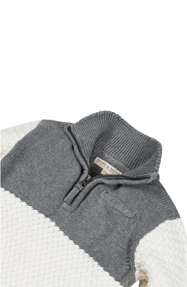 Hope & Henry Boys' Organic Colorblock Half Zip Sweater, Kids, Alternate, color, 
