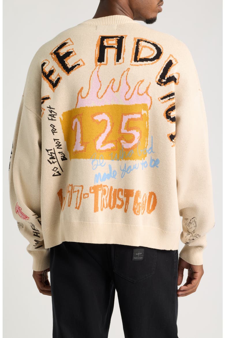 125 Free Advice Relaxed Fit Cotton Sweater, Alternate, color, CREAM