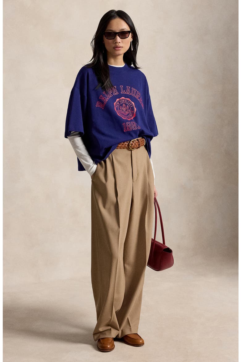 Oversize Cotton Graphic T-Shirt, Alternate, color, FALL ROYAL
