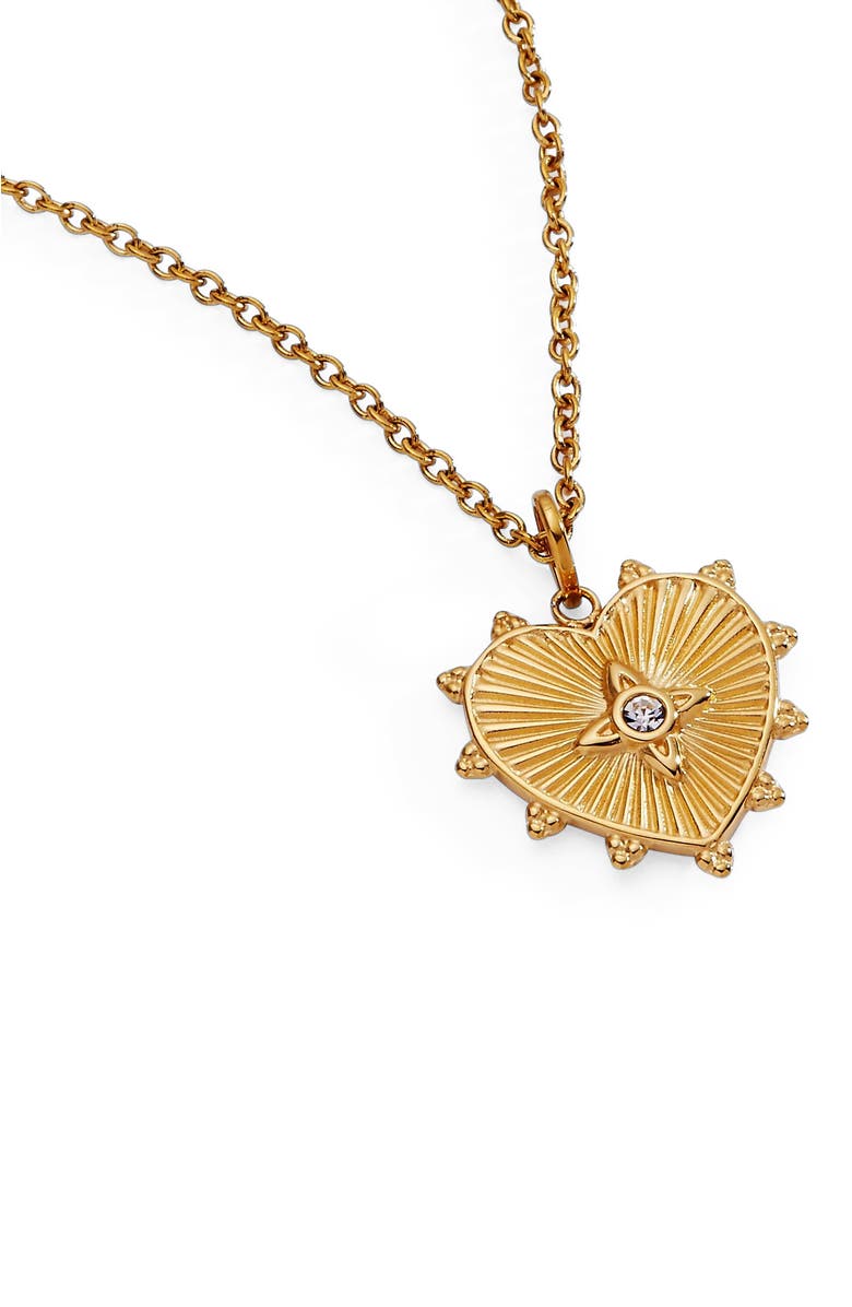 Alex and Ani Heart Starburst Pendant Necklace, Alternate, color, Gold
