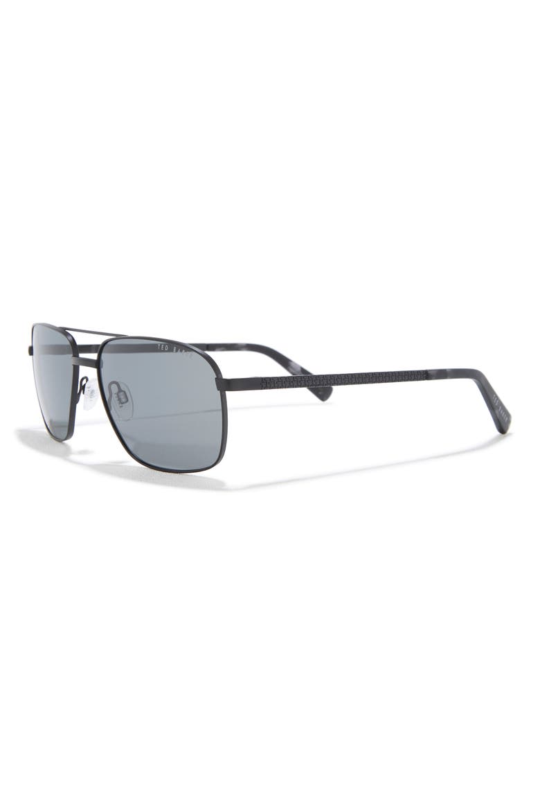58mm Polarized Aviator Sunglasses, Alternate, color, BLACK