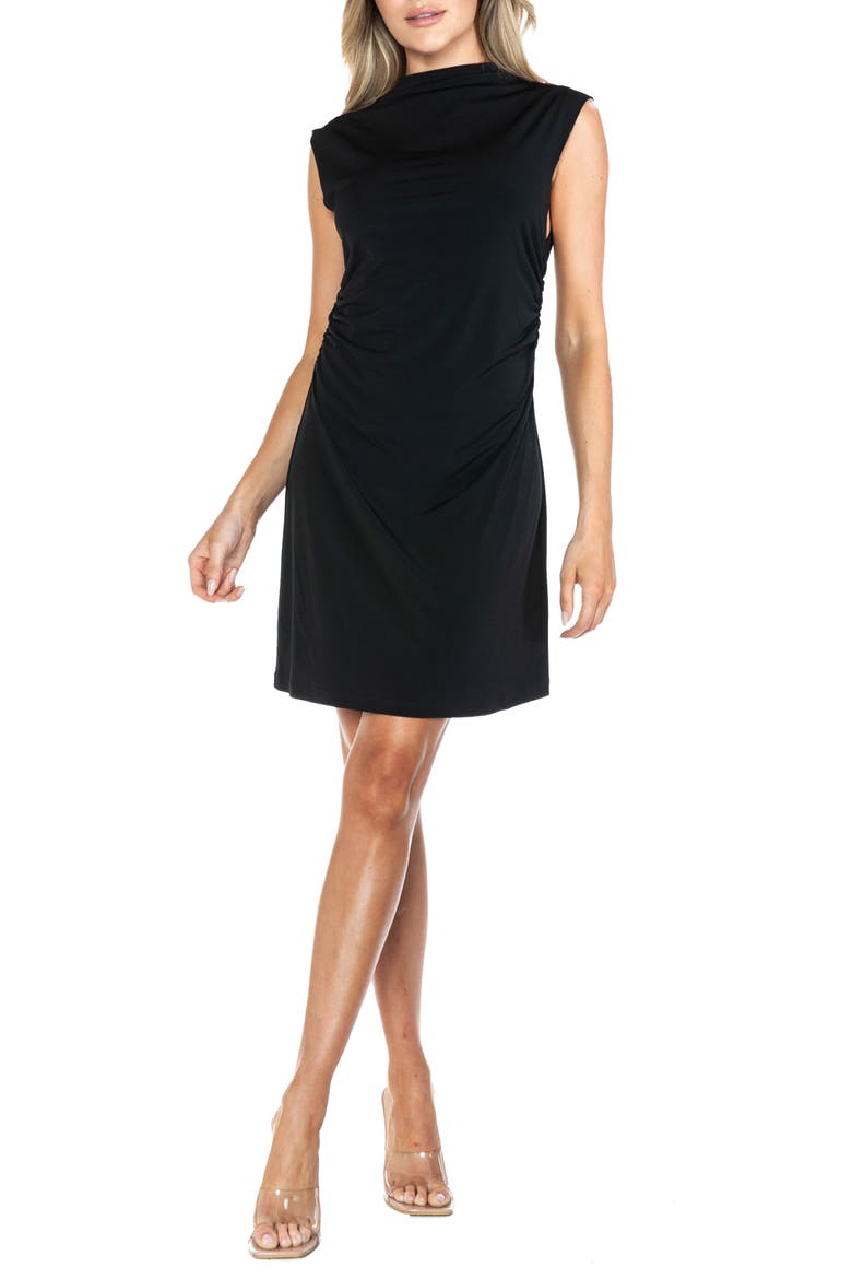 Ruched Minidress, Main, color, BLACK