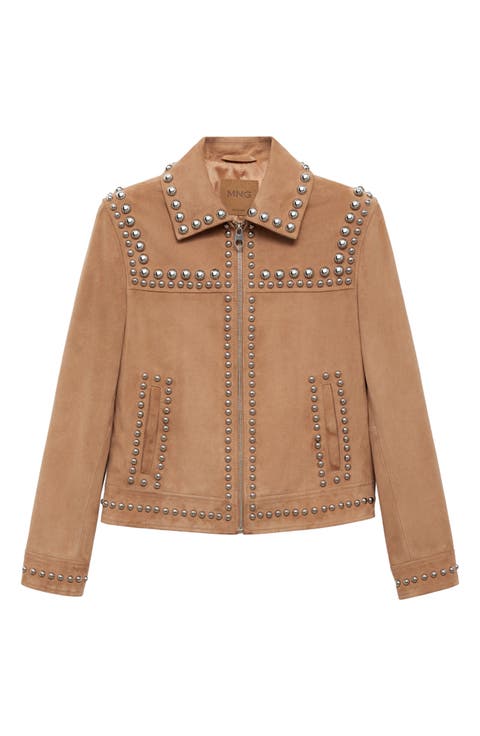 Women's Beige Leather & Faux Leather Jackets | Nordstrom Women's Beige Leather & Faux Leather Jackets | Nordstrom
