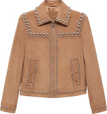 ジャケット・アウター Archive Suede Leather Long Coat Studded MANGO Ashley Studded Leather Jacket | Nordstrom