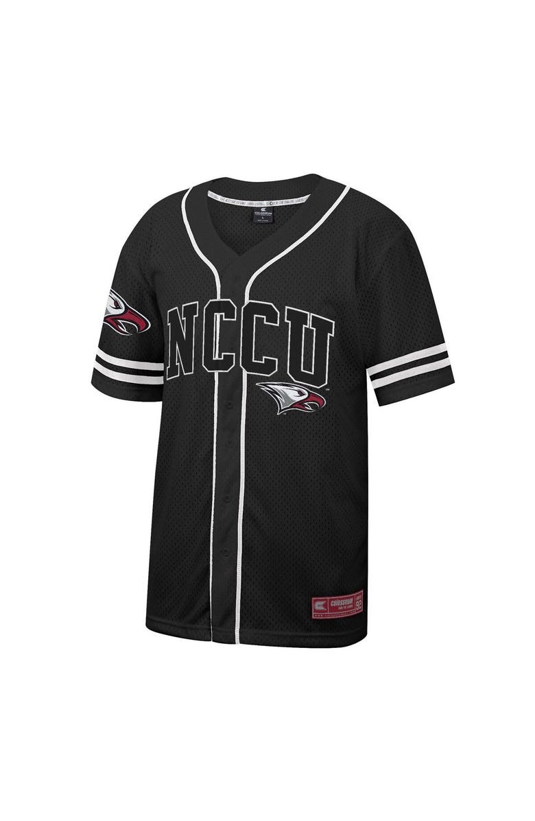 COLOSSEUM Men's Colosseum Black North Carolina Central Eagles Free Spirited Mesh Button-Up Baseball Jersey, Alternate, color, Black