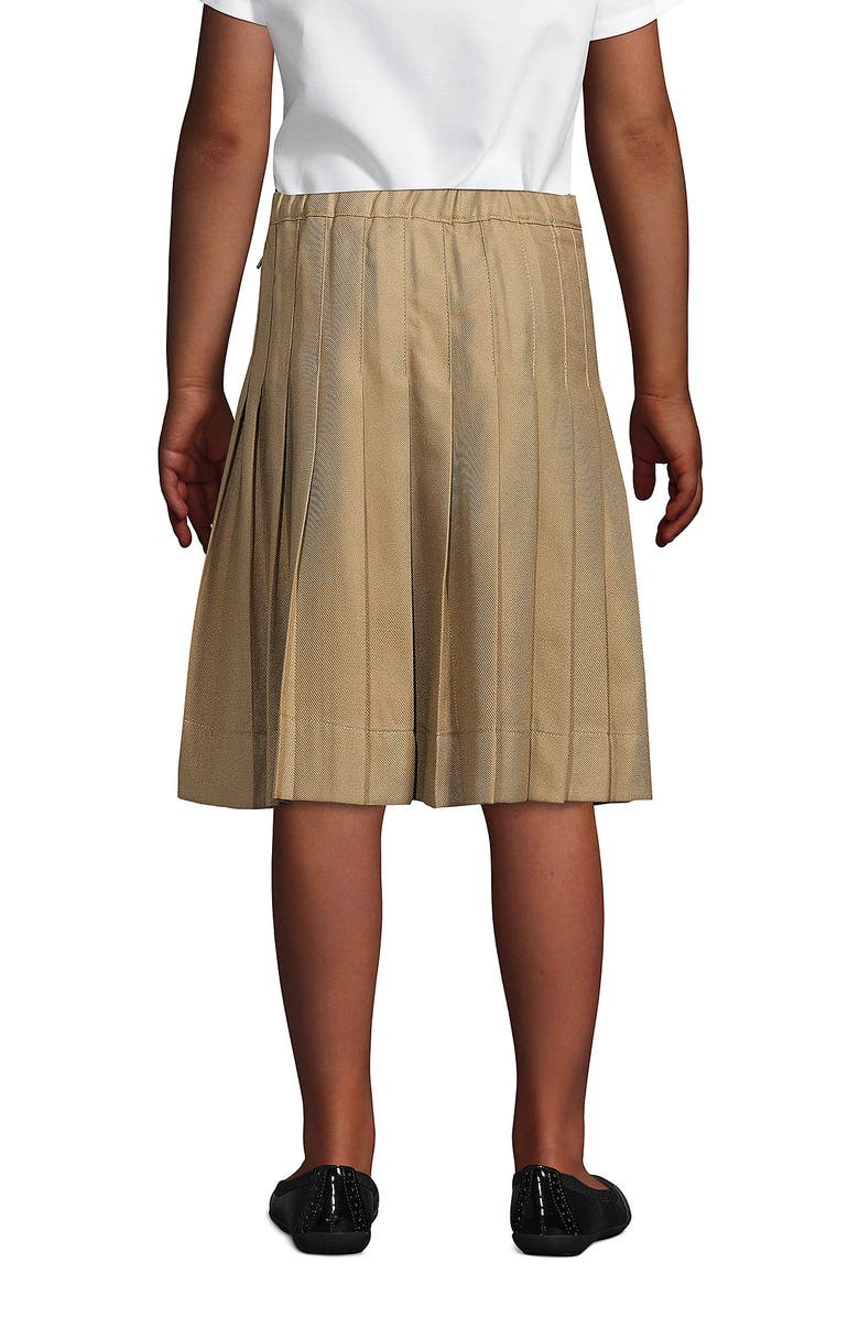 Lands' End School Uniform Girls Solid Pleated Skirt Below the Knee, Alternate, color, Khaki