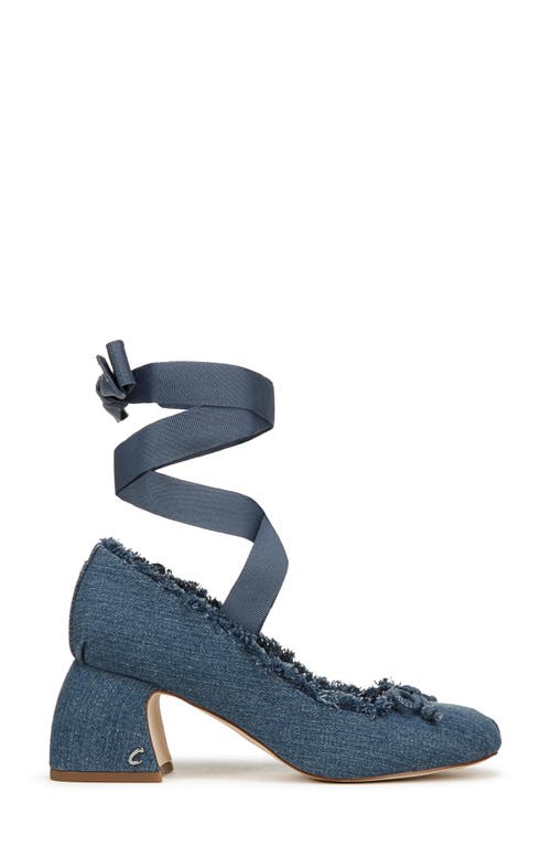 Circus Ny By Sam Edelman Della Lace-up Block-heel Ballet Pumps In Stone Wash Blue