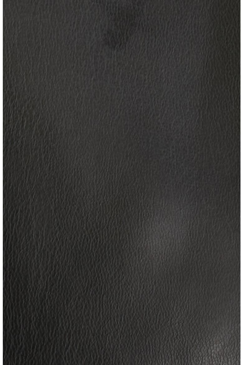 Pleated Skirt Sleeveless Faux Leather Dress, Alternate, color, BLACK